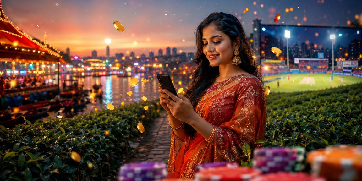 কুমিল্লার চা বাগানে মোবাইলে লটারি টিকিট চেক করছেন একজন ব্যবহারকারী